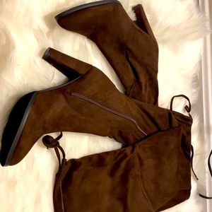 Thigh high chocolate boots!